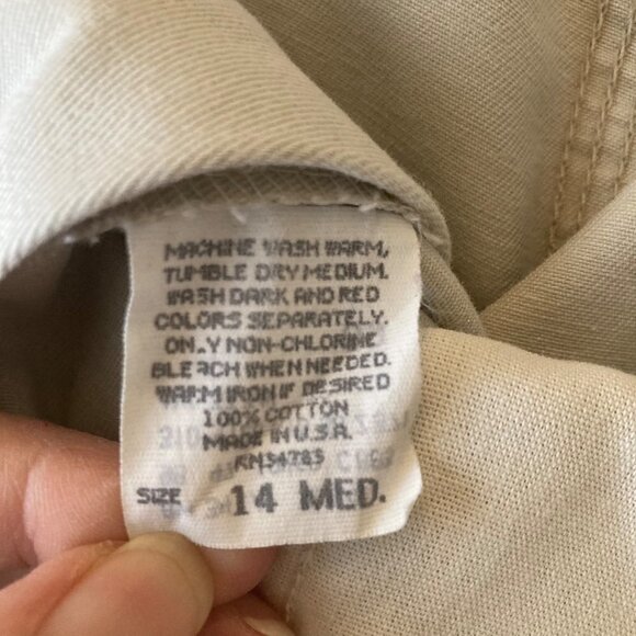 Womens Vintage Riveted Lee Beige Wide Leg Adjustable Back Skater Jean 14M - Picture 7 of 10